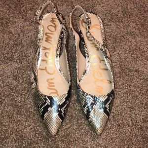 Sam Edelman Snakeskin Kitten Heels
